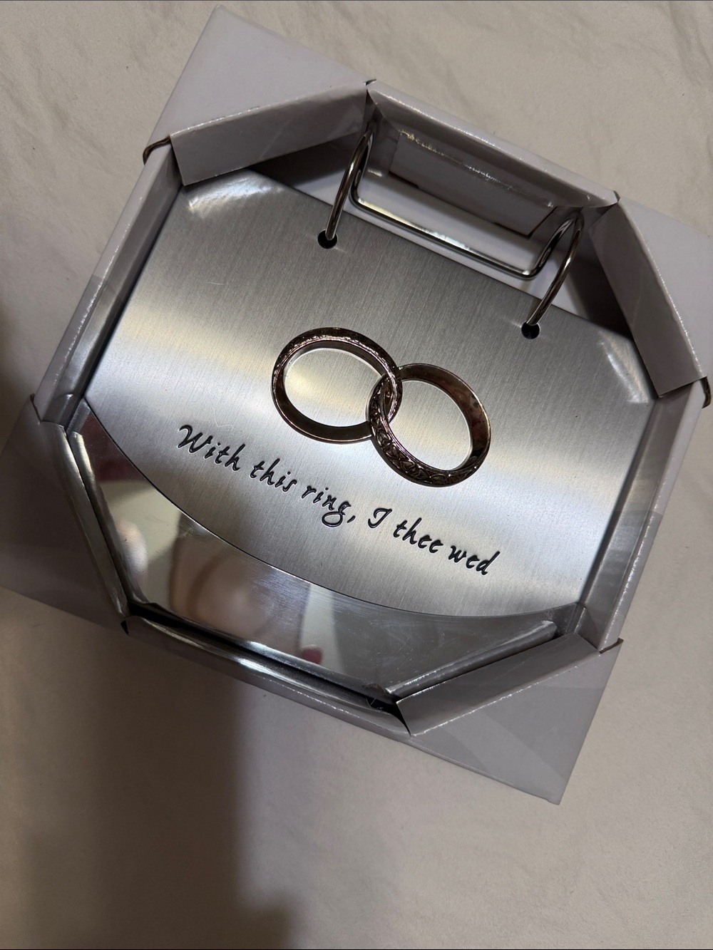 Malden Silver Wall Plaque with Gold-Tone Rings